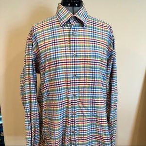 Ike Behar New York men’s button shirt striped EUC
